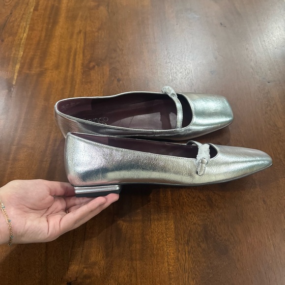 Franco Sarto Tayana Mary Jane Silver Metallic Size 7.5 - Picture 2 of 7